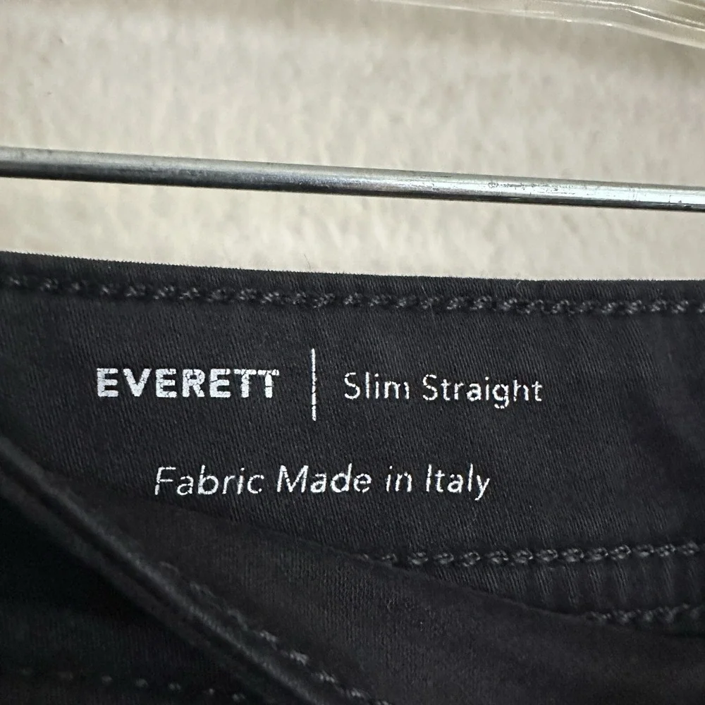 AG Adriano Goldschmied Everett Pants Mens 40‎ Black Slim Straight Italian Fabric